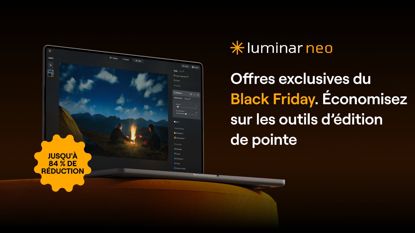 profitez de 20% de réduction sur luminar neo jusqu'au 21 janvier. améliorez vos photos facilement avec ce logiciel de retouche intelligent. ne manquez pas cette offre exclusive !
