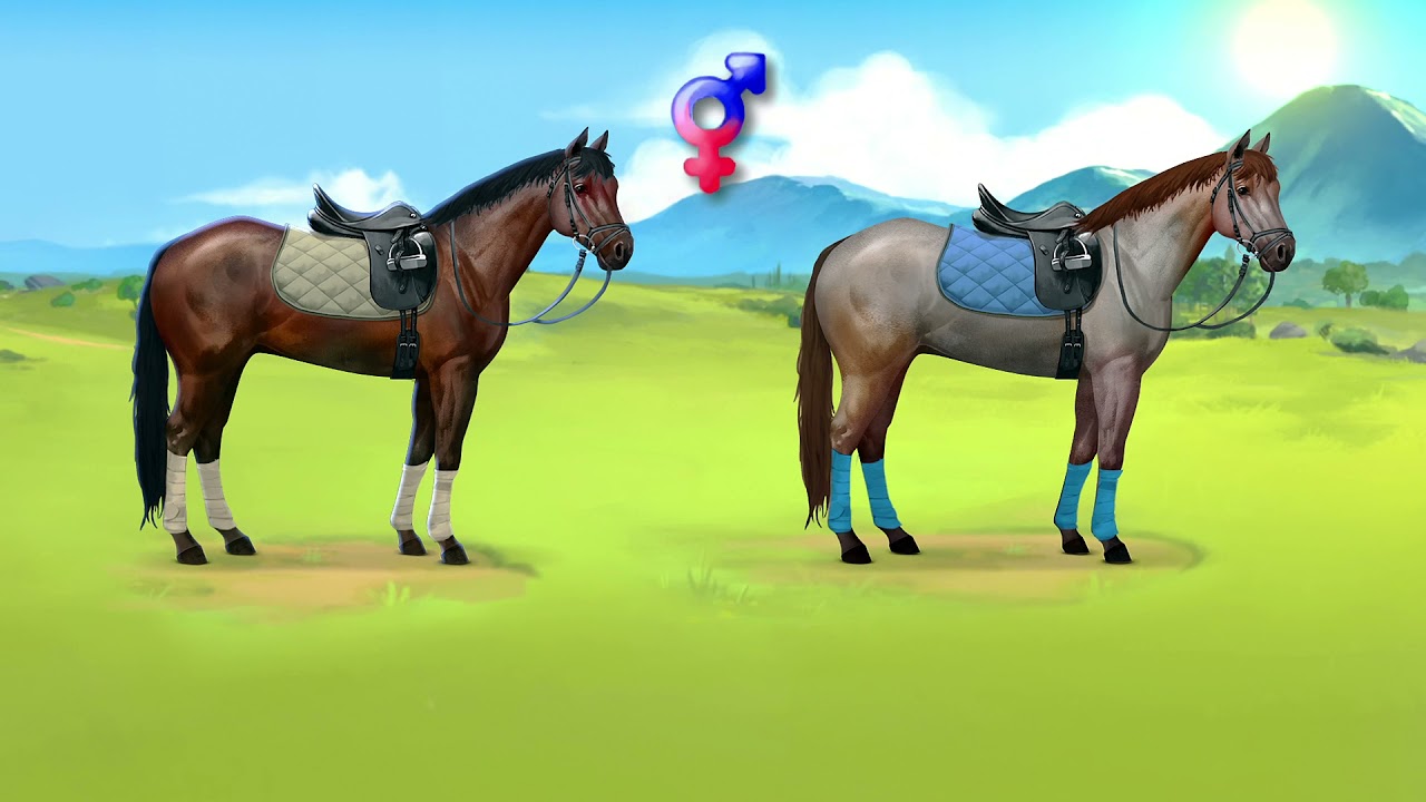 Cheval dans un centre équestre virtuel du jeu Equideow